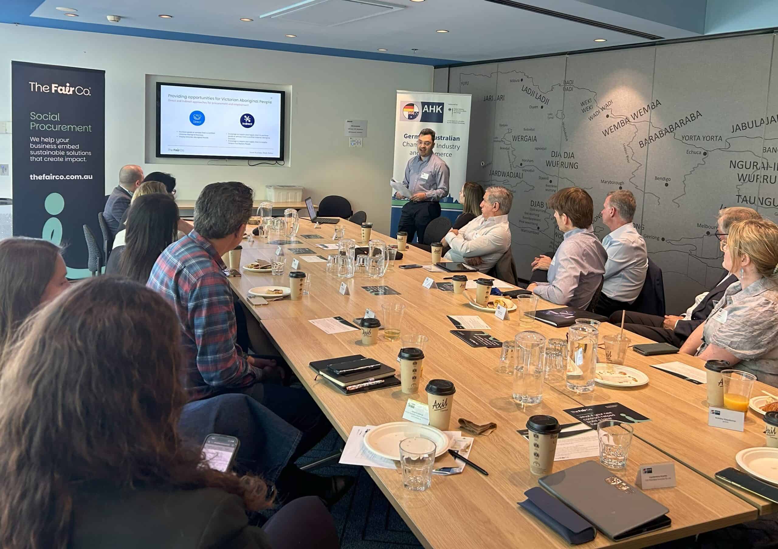 Oliver Grimshaw presenting to the ESG Circle