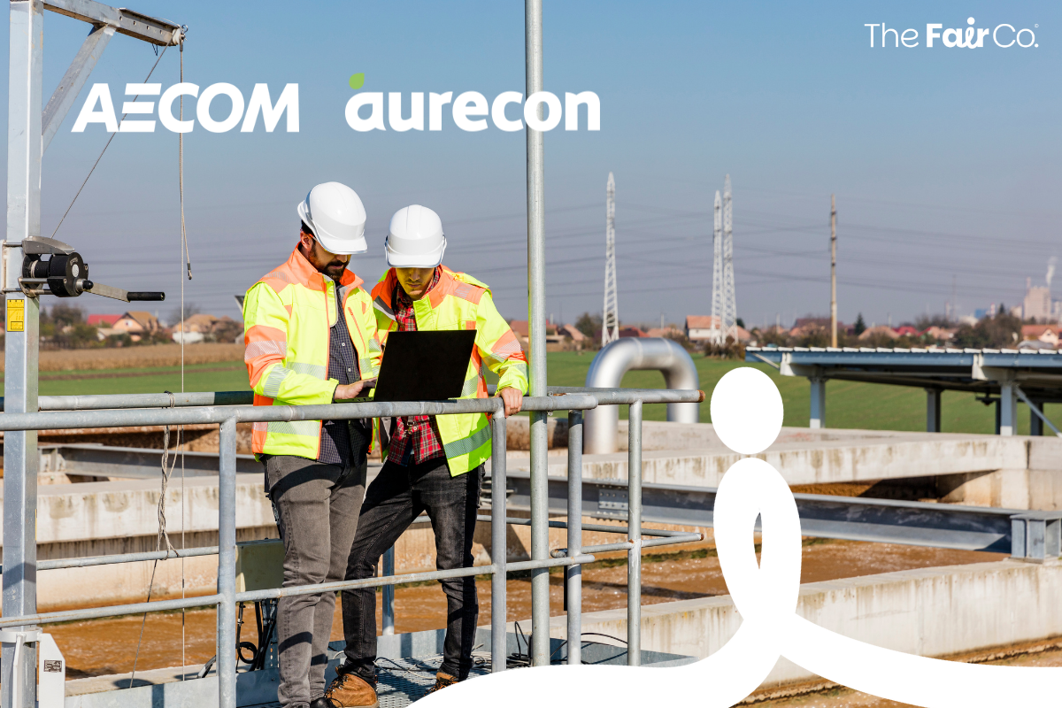 Picture of workers with Aecom and aurecon logo