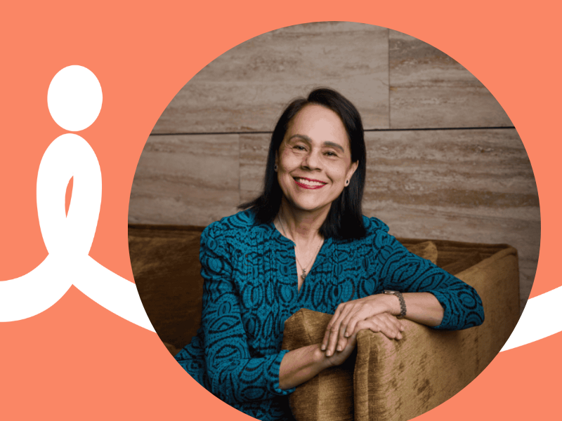 Photo of margaret with orange background